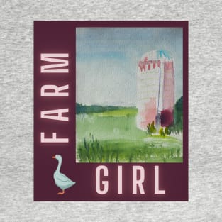 Farm Girl & Silo v4 T-Shirt